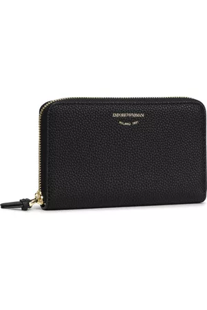 Emporio Armani Mujer Carteras y monederos - Cartera grande para mujer Mini Zip Around St.Cervo Y3H246 YFW9B 80001 Black