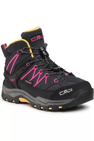 CMP Niñas Trekking - Botas de montaña Kids Rigel Mid Trekking Shoe Wp 3Q12944 Antracite/Bouganville 54UE