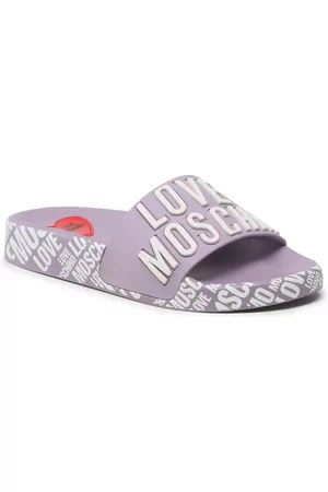 Love Moschino Mujer Playa - Chanclas JA28112G1GI17651 Lilla/Logo Bianco