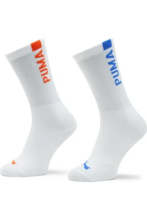 2 pares calcetines Puma Women Cat Logo Sneaker 2P 938004 White / Blue / Red  04