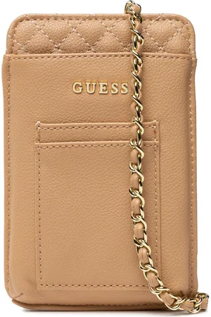 Funda Guess para iPhone 13 Mini Marrón con logo y franja Marrón