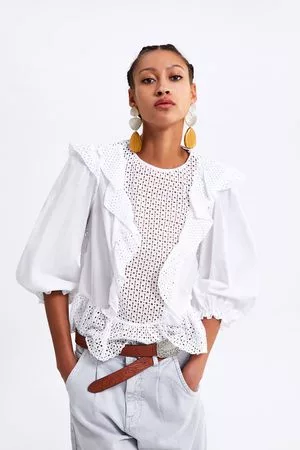 Blusas blancas de Ropa para Mujer de Zara |