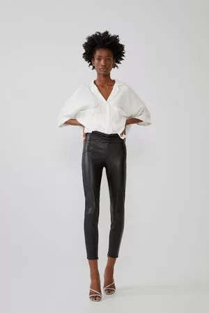 Correctamente Pasto fregar Tiendas online barata de Pantalones de cuero para Mujer de Zara |  FASHIOLA.es