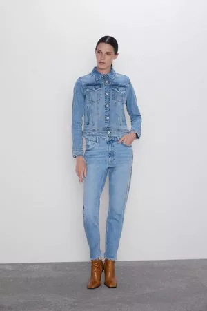 Zara Jeans z1975 mom fit banda joya