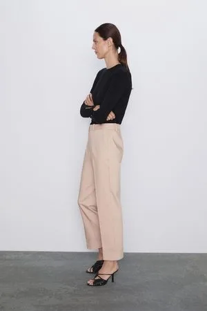 Las mejores ofertas en Pantalones tipo chino de algodón Zara para Mujeres