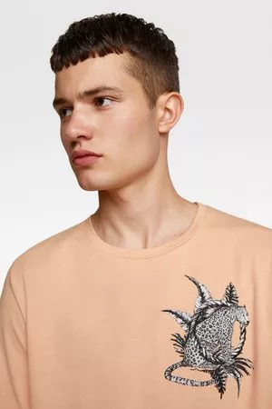 Zara Camiseta combinada bordados